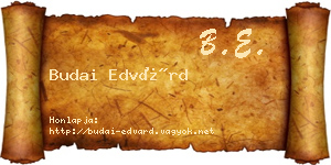 Budai Edvárd névjegykártya