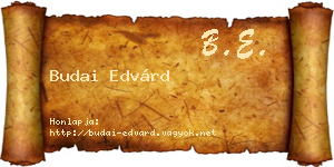 Budai Edvárd névjegykártya